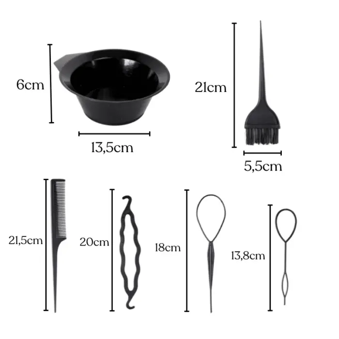 Kit Profisional para Tintura de Cabelo com 6 Peças - DUKE - Imagem 2