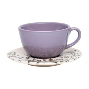 Xícara de Porcelana de 200ML com Pires Unni Lilac - Oxford