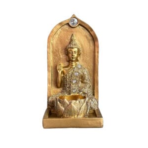 Enfeite Porta Vela Decorativo de Resina de 16cm - Amigold