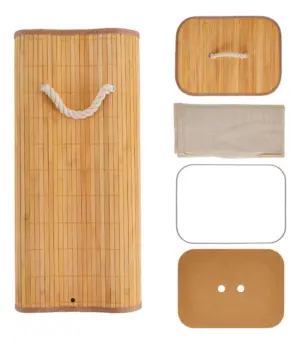 Cesto organizador de 72 Litros com Alças de 40x30x60cm em Bambu com Algodão - Casita - Imagem 6