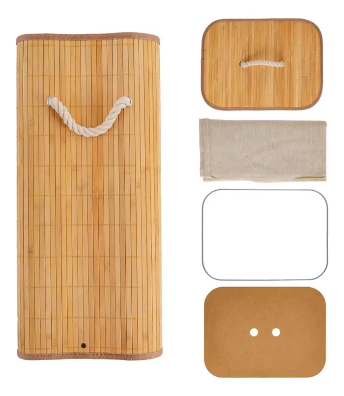 Cesto organizador de 72 Litros com Alças de 40x30x60cm em Bambu com Algodão - Casita - Imagem 6
