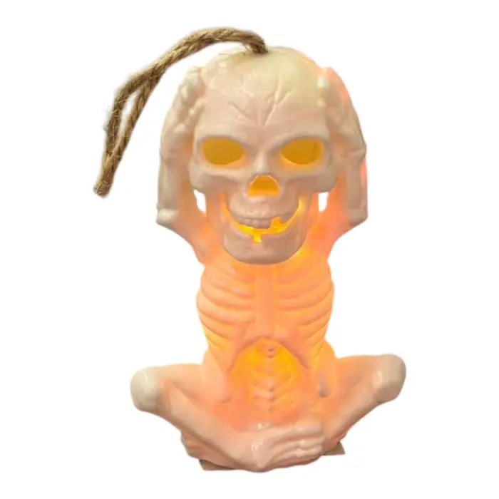 Caveira de Plástico de12cm com Luzes Decorção de Halloween - Imagem 2