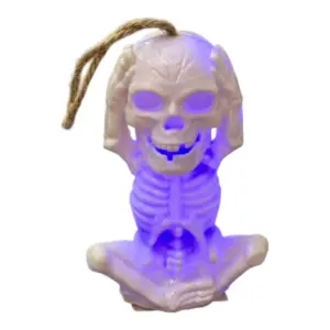 Caveira de Plástico de12cm com Luzes Decorção de Halloween - Imagem 4
