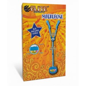 Brinquedo Microfone Duplo com Pedestal Ajustável com Jogo de Luzes - Elite Impots