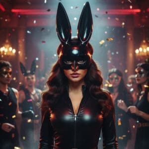 Máscara de Plástico de 32cm Coelha Assassina - Halloween - Imagem 2