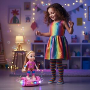 Brinquedo Boneca de OverBoard a Pilha com Luzes e Som (Doll Balance Car) - MD Toys - Imagem 2