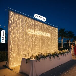 Cascata com 240 LED's 3x2M 220V 12W Branco Quente - Digital Light - Imagem 2